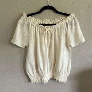 MADEWELL Cream Off-shoulder Coastal Cowgirl Top - XS